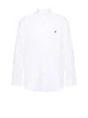 Polo Ralph Lauren Long-sleeve Button-up Shirt With Pointed Collar And Embroidered Logo In White