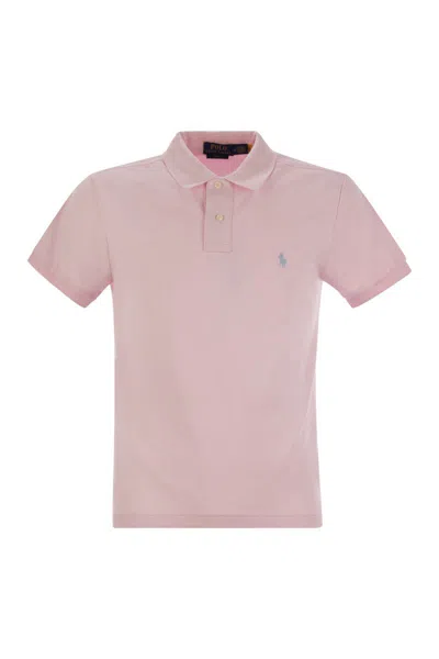 Polo Ralph Lauren Slim-fit Pique Polo Shirt In Pink