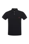 Polo Ralph Lauren Cotton Polo Shirt With Embroidered Logo In Black