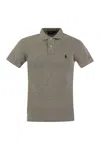 Polo Ralph Lauren Custom Slim Fit Mesh Polo In Grey
