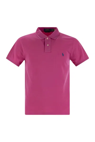 Polo Ralph Lauren Slim-fit Pique Polo Shirt In Pink