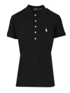 Polo Ralph Lauren Julie Cotton Polo Shirt In Black