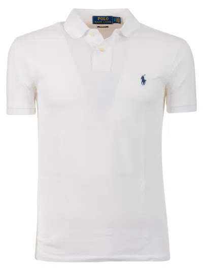 Polo Ralph Lauren Cotton Polo Shirt With Frontal Embroidered Logo In White