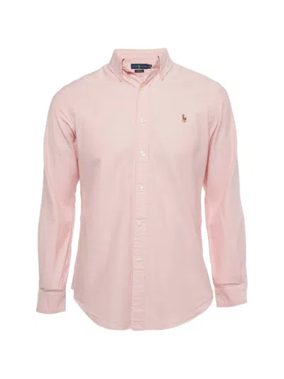 Pre-owned Polo Ralph Lauren Slim-fit Pony Embroidered Shirt In Pink