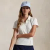 Polo Ralph Lauren Slim Fit Quarter-zip Polo Shirt In Ceramic White/navy