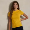 Polo Ralph Lauren Ribbed Cotton Tee In Yellowfin