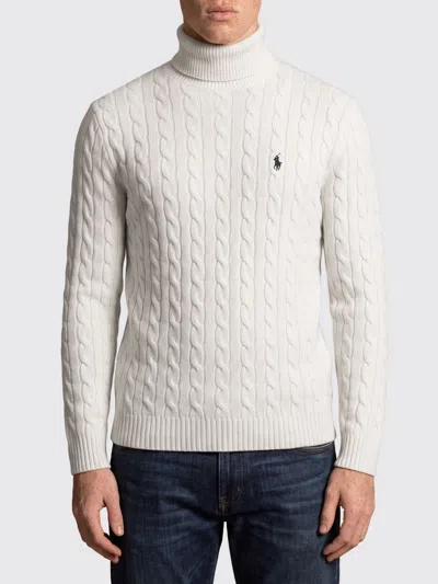 Polo Ralph Lauren Slim Fit Roll Neck In Wool And Cashmere With Pony Logo In White
