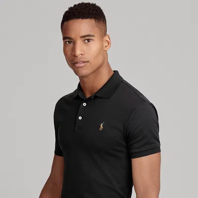 Polo Ralph Lauren Slim Fit Soft-touch Polo Shirt In Black