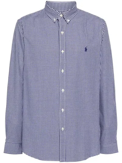 Polo Ralph Lauren Stretch Cotton Checked Shirt In Blue