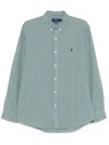 Polo Ralph Lauren Cotton Shirt Button-down Collar In Green