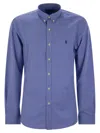 Polo Ralph Lauren "tailored" Button-down Collar Shirt With Pleated Back In Blue