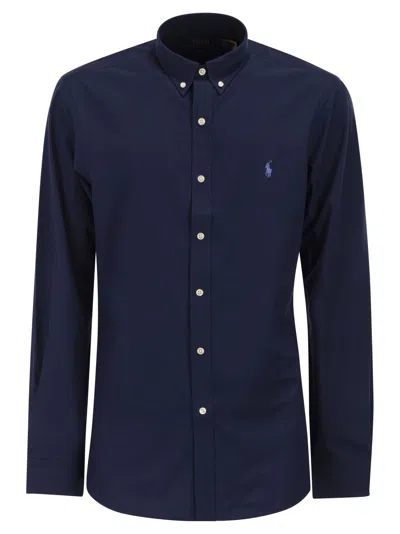 Polo Ralph Lauren Slim Fit Stretch Fil À Fil Shirt In Brown