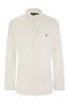 Polo Ralph Lauren Slim Fit White Cotton Shirt With Embroidered Logo In White