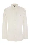 Polo Ralph Lauren Slim Fit White Cotton Shirt With Embroidered Logo In White