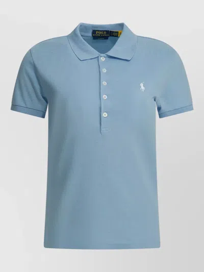 Polo Ralph Lauren Slim Fit Stretch Polo Shirt With Logo In Blue