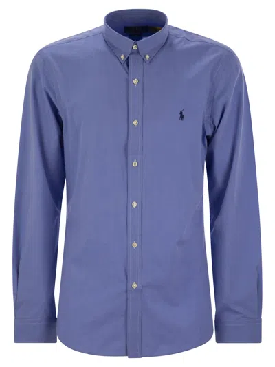 Polo Ralph Lauren Cotton Poplin Classic Fit Button Down Shirt In Blue
