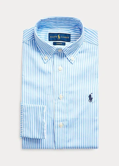 Polo Ralph Lauren Kids' Slim Fit Striped Dress Shirt In Blue Multi