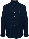 Polo Ralph Lauren Blue Shirt With Button-down Collar And Pony Embroidery On The Front