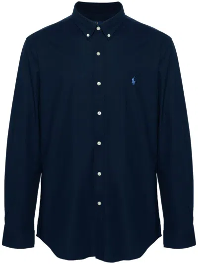 POLO RALPH LAUREN SLIM FIT STRIPED SHIRT,710.928254.001 095 NEWPORT NAVY