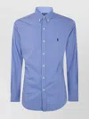 Polo Ralph Lauren Slim Fit Striped Shirt With Button-down Collar In Blue