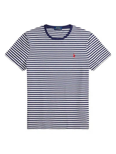 Polo Ralph Lauren Slim Fit Striped T-shirt In Blue