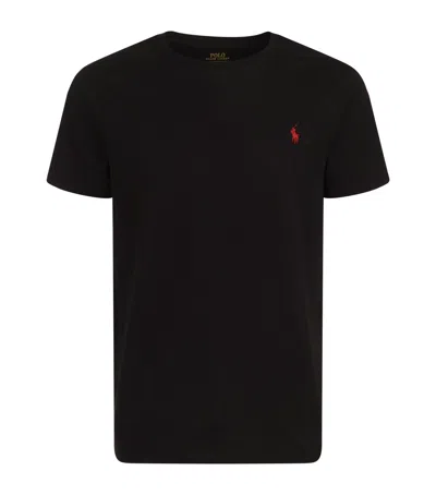 Polo Ralph Lauren Logo-embroidered Custom Slim-fit Cotton-jersey T-shirt In Black