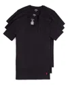 Polo Ralph Lauren Slim Fit Cotton V-neck T-shirt 3-pack In Black