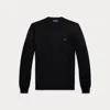 Polo Ralph Lauren Slim Fit Washable Wool Crewneck Jumper In Black