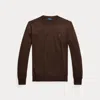 Polo Ralph Lauren Slim Fit Washable Wool Crewneck Jumper In Brown