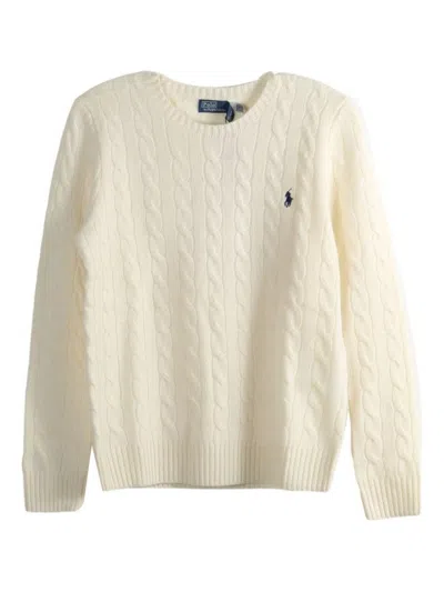 POLO RALPH LAUREN SLIM FIT WHITE CASHMERE BLEND SWEATER