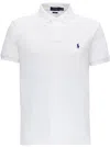 Polo Ralph Lauren White Fitted Polo Shirt With Logo In Cotton Man