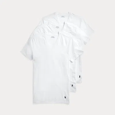 Polo Ralph Lauren Slim V-neck Undershirt 3-pack In White