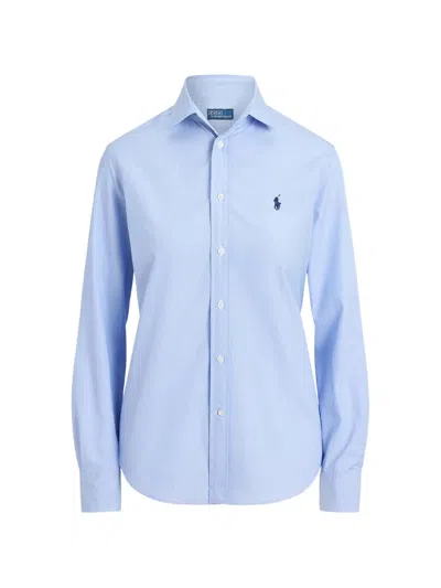 Polo Ralph Lauren Slim-fit Cotton Poplin Shirt In Blue