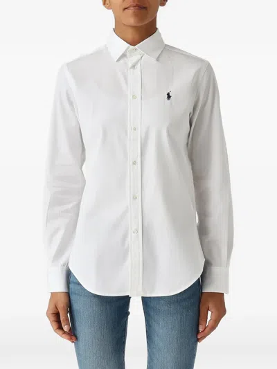 Polo Ralph Lauren Slim-fit Cotton Shirt In 화이트