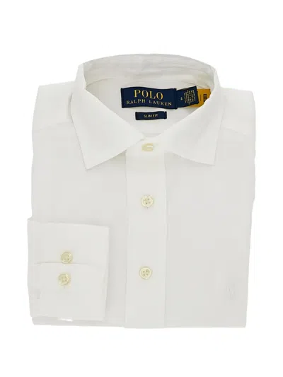 Polo Ralph Lauren Kids' Slim-fit Cotton Shirt In White
