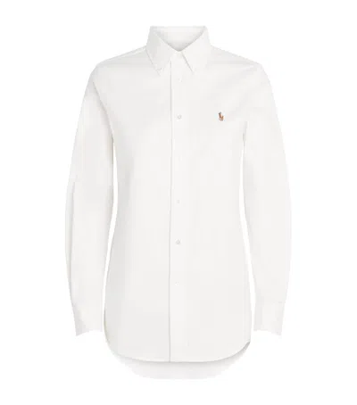 Polo Ralph Lauren Slim Fit Knit Cotton Oxford Shirt In White