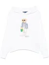 Polo Ralph Lauren White Polo Bear Hoodie In Gray