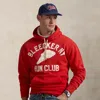Polo Ralph Lauren Slub Fleece Graphic Hoodie In Red