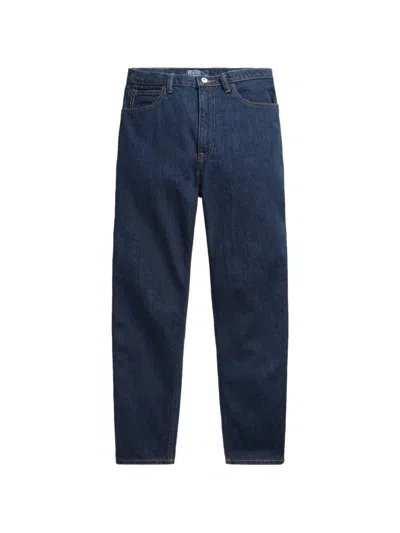 Polo Ralph Lauren Slub-texture Tapered Jeans In Blue