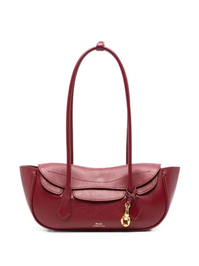 Polo Ralph Lauren Small Blaze Leather Shoulder Bag In Pink