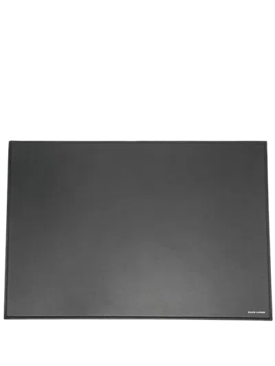 Polo Ralph Lauren Small Brennan Leather Desk Blotter In Black