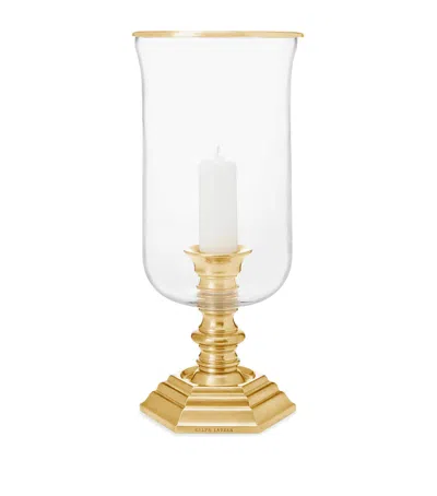 Polo Ralph Lauren Small Classic Hurricane Candle Holder In Gold
