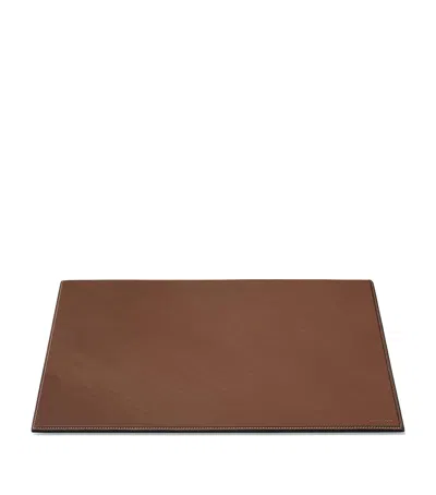 Polo Ralph Lauren Small Leather Brennan Blotter In Brown