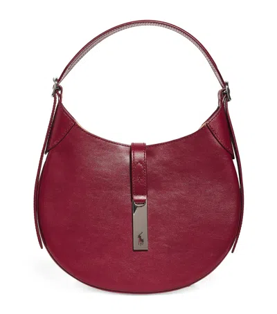 Polo Ralph Lauren Small Leather Id Shoulder Bag In Burgundy