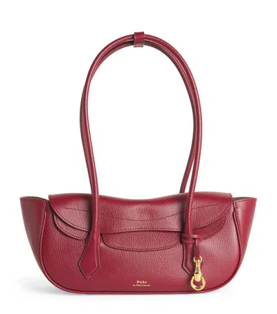 Polo Ralph Lauren Small Leather Polo Blaze Shoulder Bag In Red