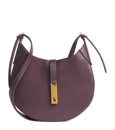 Polo Ralph Lauren Small Leather Polo Id Shoulder Bag In Burgundy