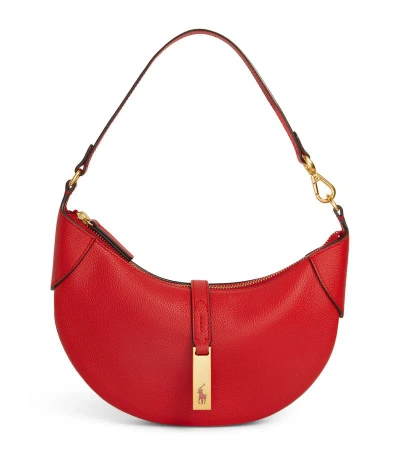 Polo Ralph Lauren Small Leather Polo Id Shoulder Bag In Red