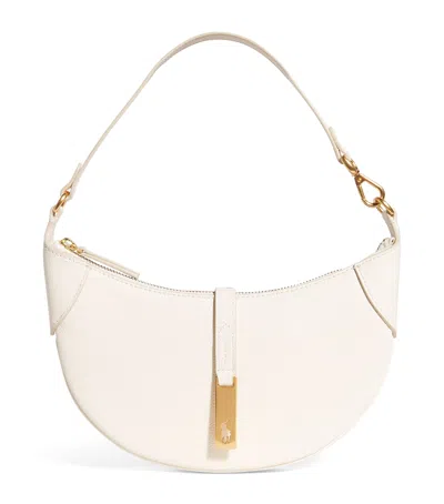 Polo Ralph Lauren Small Leather Polo Id Shoulder Bag In White