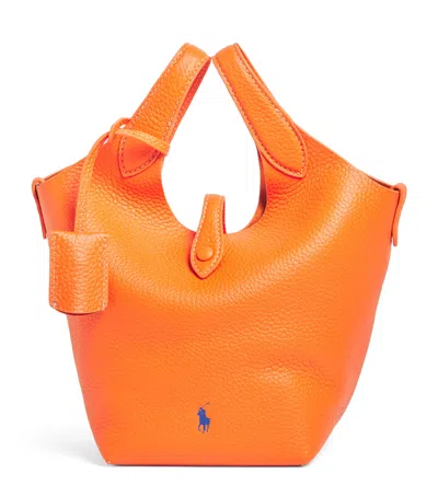 Polo Ralph Lauren Small Leather Polo Play Cross-body Bag In Orange