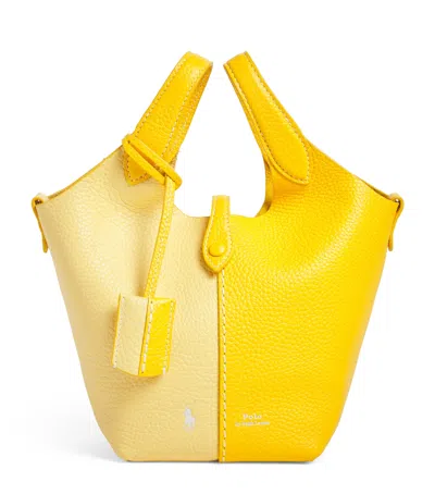 Polo Ralph Lauren Small Leather Polo Play Cross-body Bag In Yellow